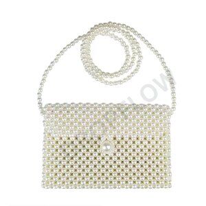 Pearl Beaded Clutch Evening Bag Elegant Y2K Chic Prom Party Wedding